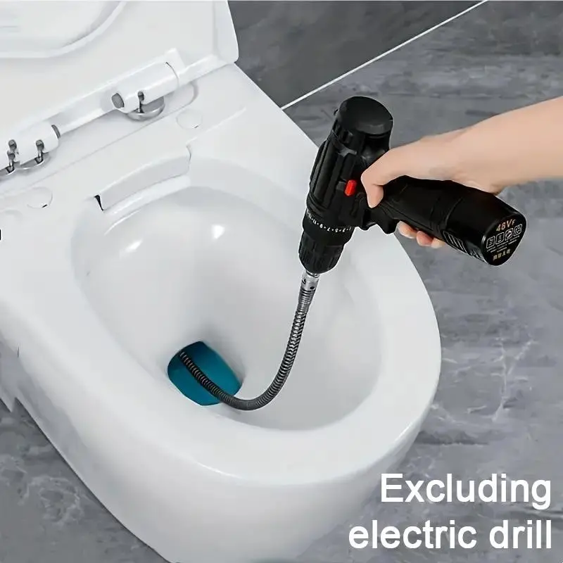 1pc Electric Pipe Dredging Device, Powerful Pipe Dredging, Toilet Clog Dredging Tool, Drain Clog Remover for Effective Cleaning, Kitchen and Bathroom Sewer Tool for Hair and Garbage
