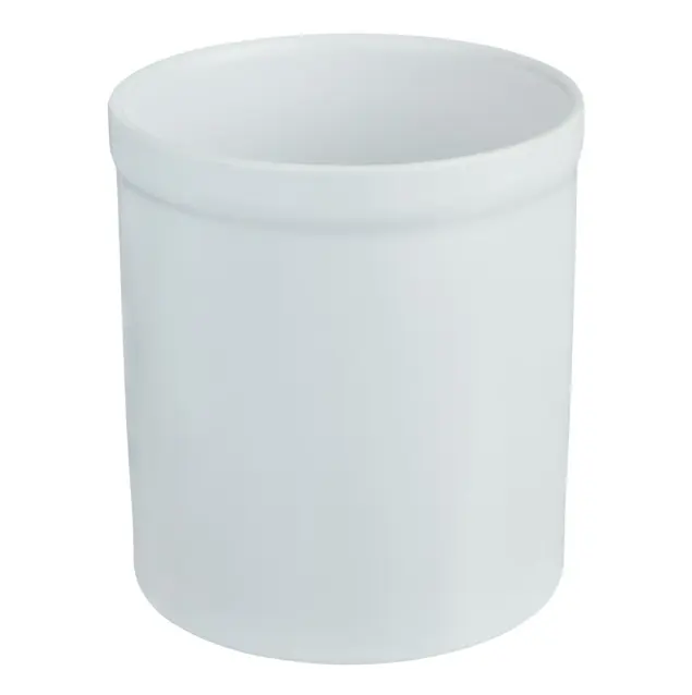 White Glazed Stoneware Kitchen Utensil Holder