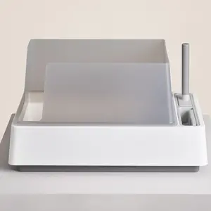 Cove Litter Box - High Sided Cat Litter Box, Built-in Scoop, Open Top, High Quality, Nonstick, Odor Resistant, Anti-urine Leakage, Scatter Control