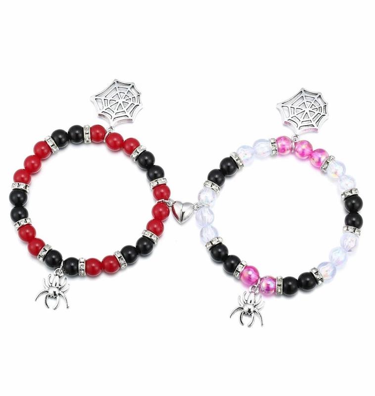 2 Counts/Set Spider Matching Friendship Bracelets For Couples Magnetic ...