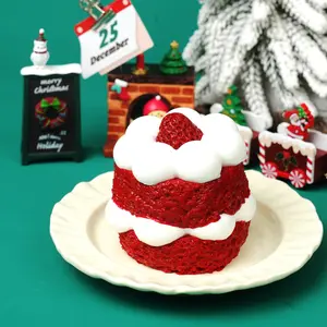 Pawtoto Strawberry Mousse Cake Stress Relief Toys Squishy Handmade Food Grade Silicon Creamy Clay Feel Soft Quick Rebound