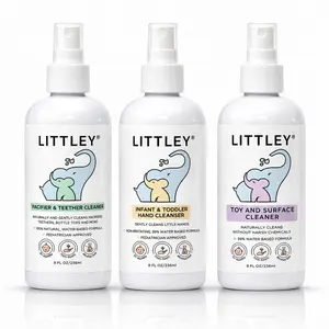 Littley Full-Size (8oz) Starter Pack by Think Smarter Products for Babies, Infants, & Toddlers (Made in the USA) - Pacifier Cleaner + Hand Cleanser + Toy Cleaner - 3 Pack of 8oz (24oz)