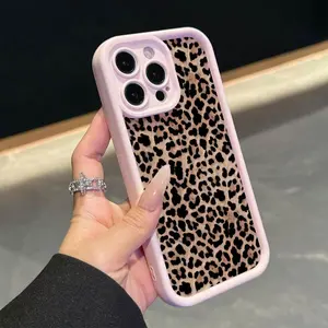 Fashion Leopard-pattern Phone Case, Phone Protective Cover, Phone Accessory Compatible with iPhone 11 12 13 14 15 16 17 Pro Max Smartphone