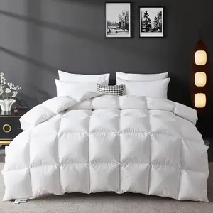 75% Down Fiber Comforter  Size,850+FP,1200TC,Extra Fuffy,Hote Stye,uxury Utra Soft A Season White Duvet Insert with 8 Corner Tabs