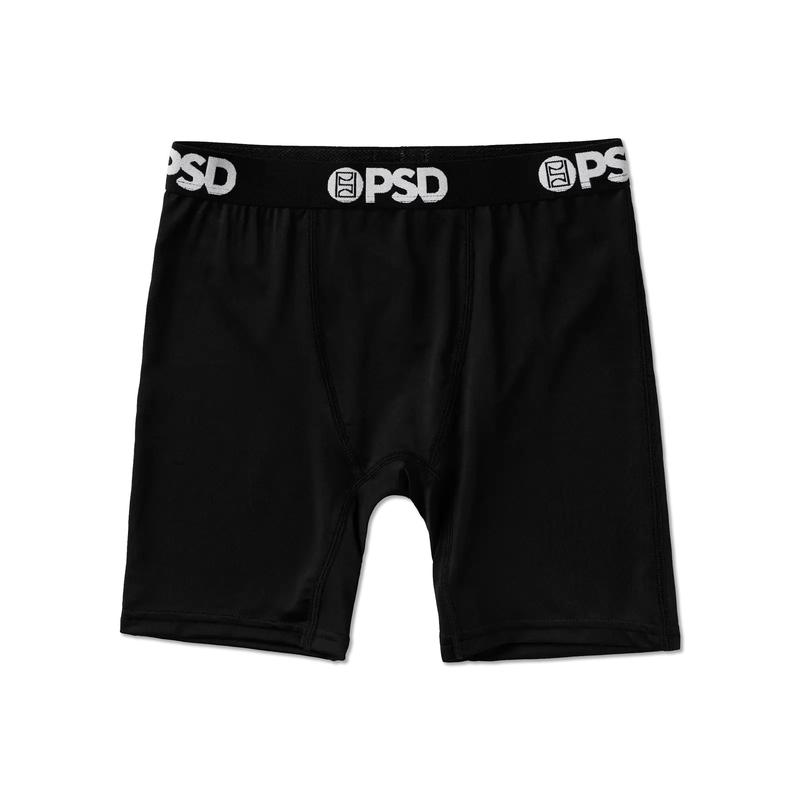 PSD Youth Boy's Black Solids Boxer Brief 3 Pack - Soft, Breathable and Stretch Comfortable Underwear