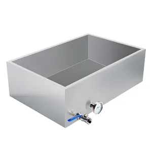 Garvee Commercial Grade Maple Syrup Evaporator Pan, 304 Stainless Steel, Available in 30x20 and 24x24 Inch Sizes, Features Draw-Off Valve and NPT Ports, Ideal for Making Syrup, Jam, and Large Batch Cooking