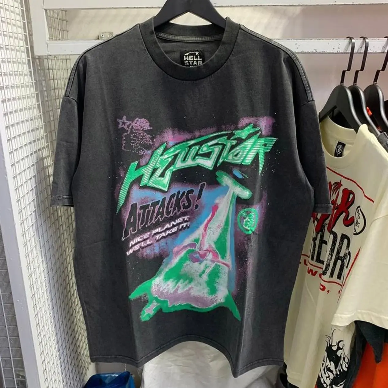 Hell-star Planet Y2K Aesthetic T Shirt, Harajuku Tee, Goth Punk T-Shirt, Alternative Clothing, Y2k Graphic Shirt, Unisex Shirt, Cotton Shirt, Vintage Shirt, Crewneck Shirt, Streetwear, Oversized T-Shirt 3XI