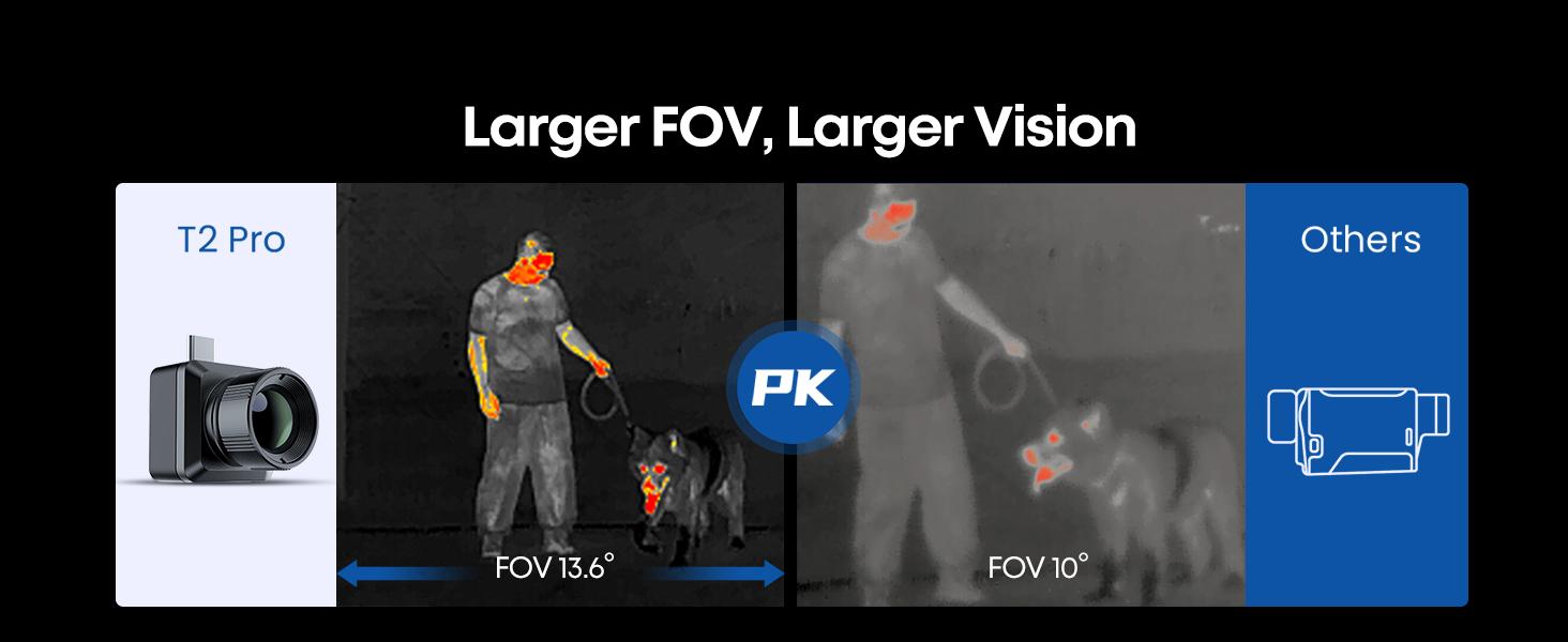 T2 Pro Thermal Monocular, 1579 Yard Night Infrared Camera with 13mm Lens,15×Zoom, iOS&Android Compatible