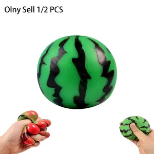 1/2 PCS Squishy Watermelon Squeeze Toy, Anxiety Squishies, Fidget Cube Stress Relief, Squishy Watermelon Slow Rising Fruit Squishies, Watermelon Fruit Slow Rising Soft Toy Stress Relieve Gift, Safe Flexible Toy for All Ages, Durable Compact Desk Fidget