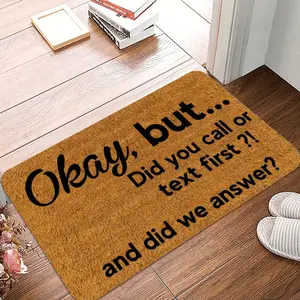 1 Item for Entering The Door: 'Ok... But Did You Call or Text First? Did We Answer?' Floor Mat with No Reminder Soft Printing, Kitchen, Living Room, Bathroom, Entryway Rug, Decorative Rug, Carpet, Home Decorative Rugs