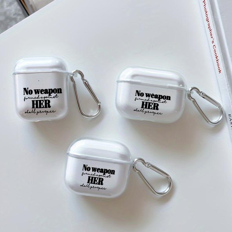 Her Invincible Spirit Pattern Protective Case for AirPods 4/3/2/1/Pro/Pro2 Soft TPU Earphone Cover, Transparent with Keychain Her Invincible Spirit Pattern Protective Case for AirPods 4/3/2/1/Pro/Pro2 Soft TPU Earphone Cover, Transparent with Keychain