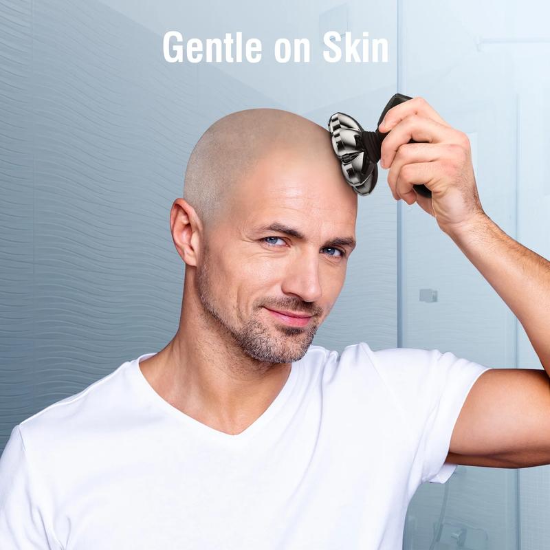 MISAM Pro Max 7,500 RPM 7D Magnetic Head Shaver for Bald Men IPX7 Waterproof Quick Charge Grooming Kit 6-in-1 LED Display Type-C Rechargeable Easy-Clean Detachable Heads