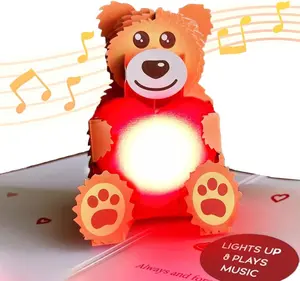 100 GREETINGS Teddy Bear Pop Up Valentines Day Card with Lights & Music - Plays 'Still the One', Romantic Valentines Day Cards, Valentines day Card for Him or Her, Musical Pop Up Valentines Day Cards