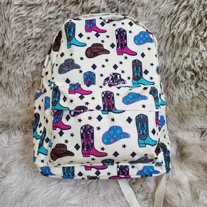 Cowhide leopard hat boots printed western bagtoddler kids backpack