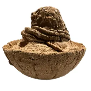 D- CRUJIDOS Brown and White Clay Volcano Form Made in Mexico Unique piece