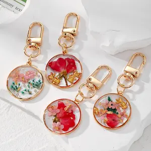Handmade Resin Pressed-Flower Keychain