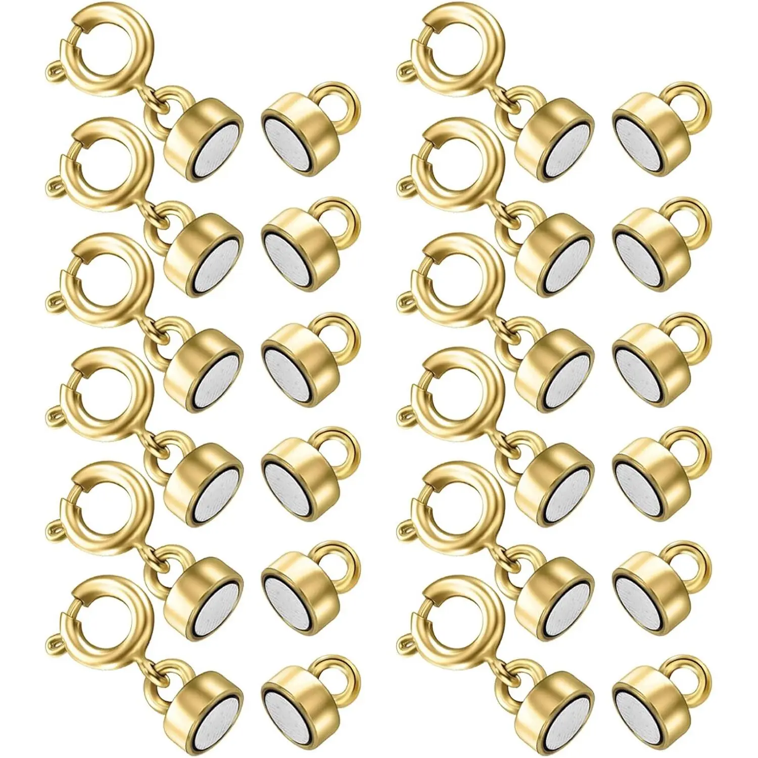 Magnetic Necklace Clasp as Gift for Mom Necklace Extender Gold,Extender for Women Jewelry Clasp Converters for Bracelet Necklaces Anklet Chain Jewelry Set(12Pcs Gold)