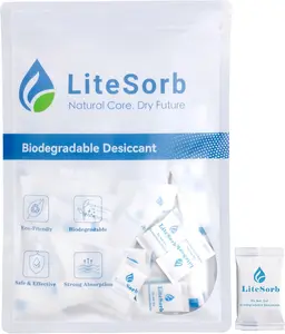 LiteSorb Natural Moisture Absorbers Premium Desiccants Safe for Food Luxury Collectibles Handbags Shoes Camera Guitar Eco-Friendly Biodegradable