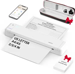 HPRT MT866 Portable Thermal Wireless Printer, Cartridge-Free Bluetooth Printer, Compatible with A4 Thermal Paper and Tattoo Paper Printing, Compatible with iOS Android MacBook Windows Laptops portable printing instant wireless thermalprinter