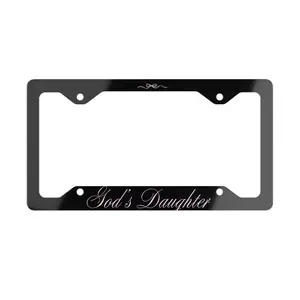 God's Daughter Metal License Plate Frame | Coquette Car Decor