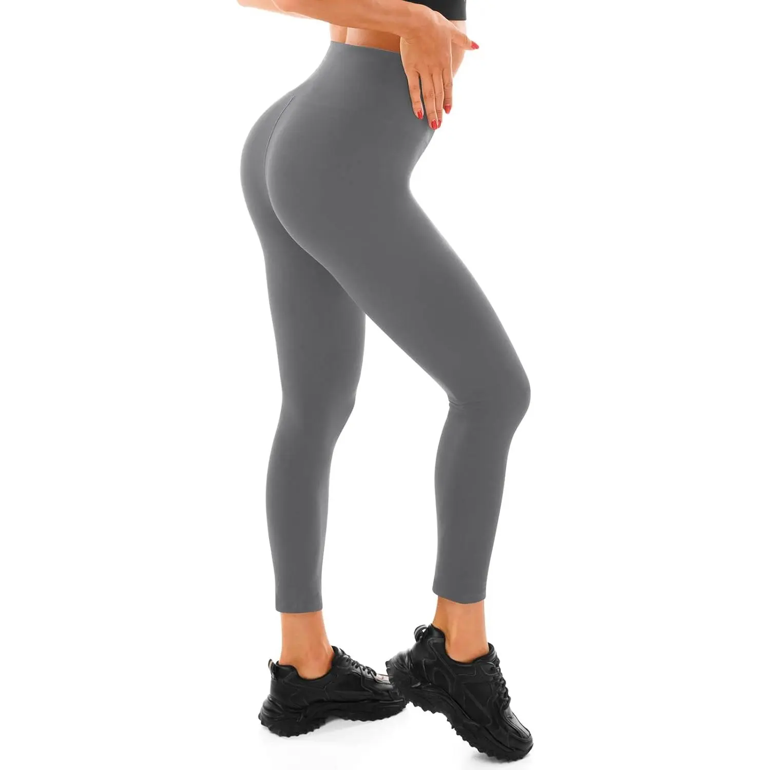 Female High-Waisted Buttery Soft Opaque Skin-Tight Leggings - Sporty Chic Workout Wear for Gym, Yoga - Women's Fashion Bottoms