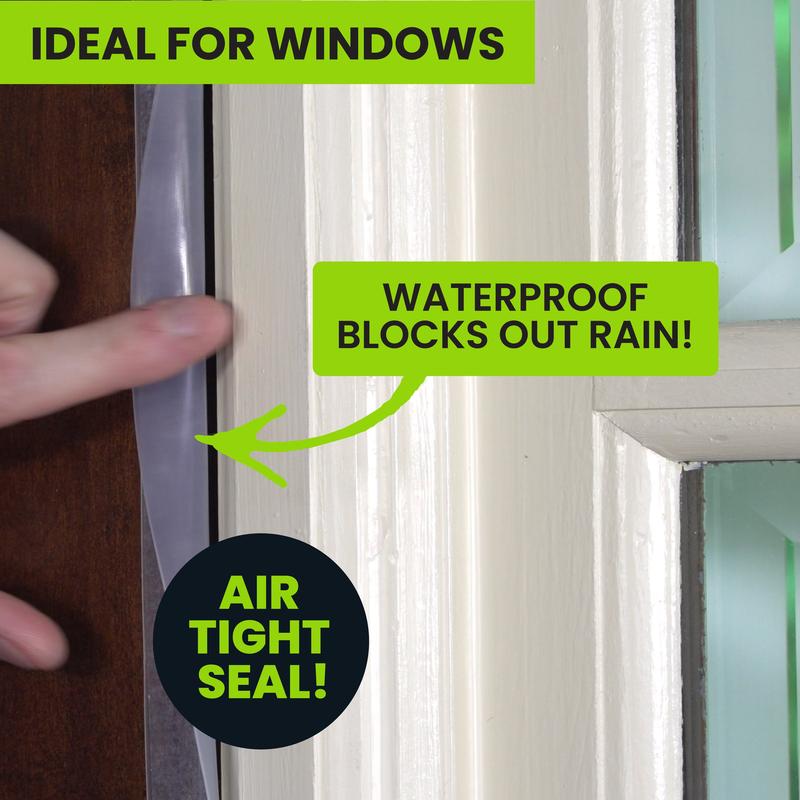 Alien Draft Seal Insulation Tape - Self-Adhesive Silicone Weather Stripping for Door & Window, Under-Door Draft Stopper, Bottom & Side Seal - Sealing Alien Draft Seal Insulation Tape - Self-Adhesive Silicone Weather Stripping for Door & Window, Under-Door Draft Stopper, Bottom & Side Seal - Sealing