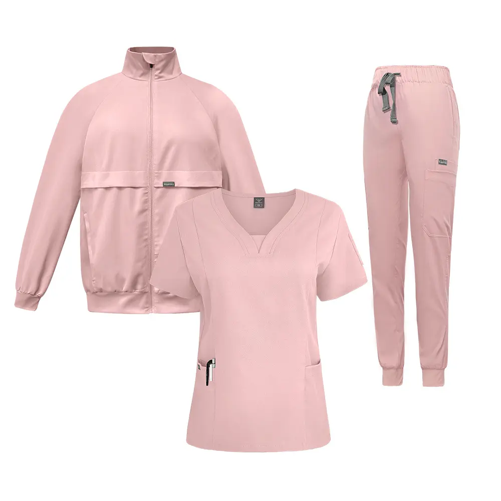 Scrubs for Women and Men 3-Piece Scrub Set (Jacket+Top+Jogger Pants)