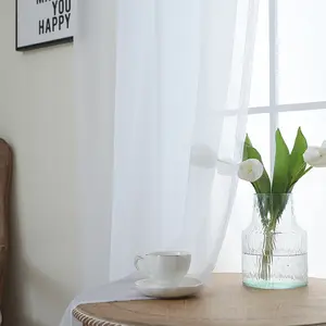 4PCS solid color transparent gauze curtain thin curtain, top pole pocket hanging through pole, filter transparent natural art, suitable for living room, bedroom, study, dining room, balcony, outdoor partition