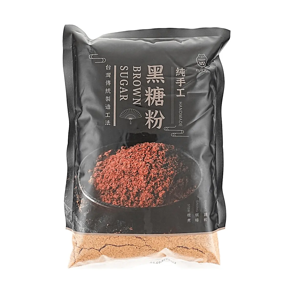 PURZO Authentic Taiwanese Brown Sugar Powder 500g - Traditional Brewed Cane Molasses, Natural Sweetener for Baking & Drinks