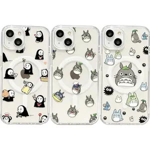 Spirited Away Totoro Magnetic Magsafe Phone Case For iPhone 17 Promax 16 15 14 13 12 11 Plus Pro Max 17Air and Samsung S26 S25 S24 S23 S22 S21 FE Plus Ultra - Anti Drop Full Perfect Aesthetic Printed Soft TPU Case