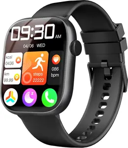Smart Watch for Women Men, Fitness and Sleep Trackers with 1.83" HD Touchscreen, Bluetooth Calling Smartwatch for Android/iOS, IP68 Waterproof Multi-Sport Modes Pedometer, Jet Black