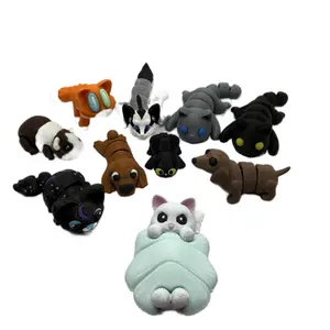 Mini Flexi Furry Pets Fidgets 3 for $5 Mystery Pack - Assorted Colors & Designs - 3D Printed Desk Fidgets