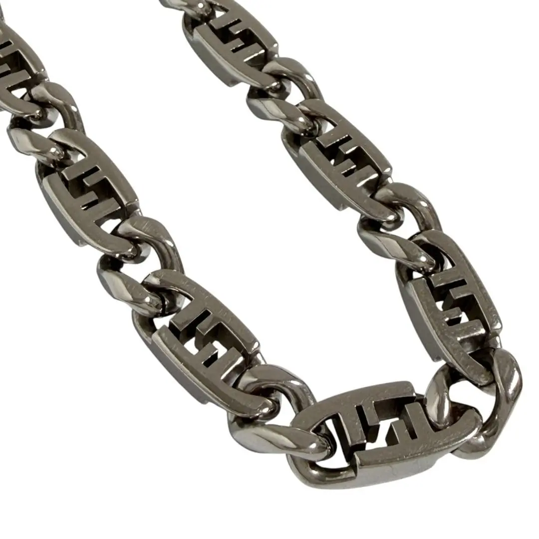 Pre-owned FENDI Zinc Alloy Small Leather Goods O’Lock Necklace