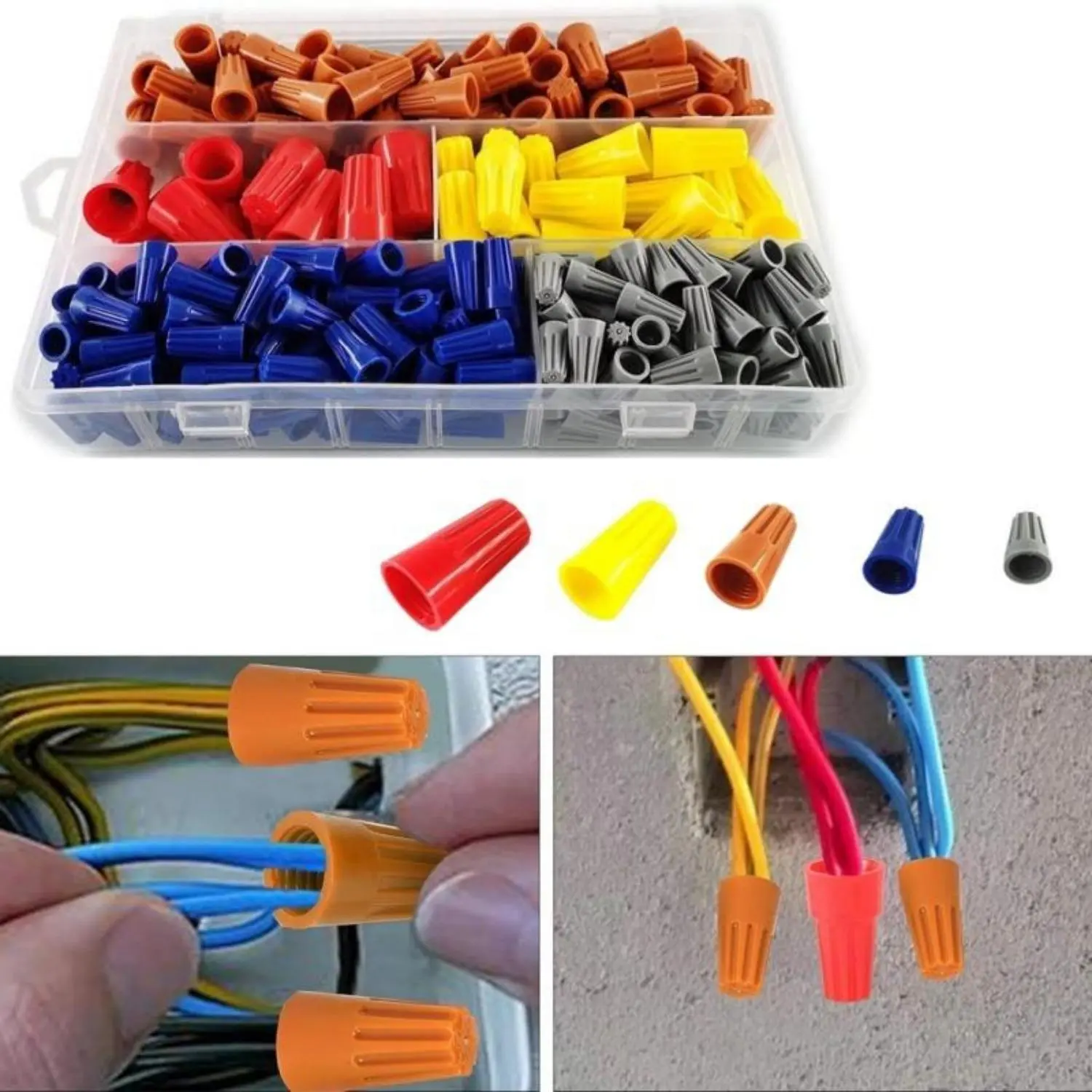 [Crimping Wire Connectors] 310 Pieces Multi-Size Crimping Wire Connectors | Stainless Steel Spring & PVC Flame-Retardant Insulation, Quick Connect Electrical Terminals for Secure Wire Connections