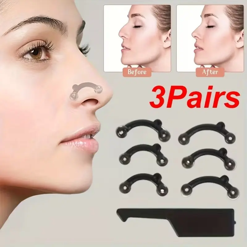3 Pairs Nose Clips, Nose Bridge Enhancer, Nose Shaper, Beauty Tool