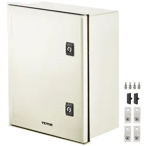 VEVOR NEMA Steel Enclosure, 16x 12x 8'' NEMA 4X Fiberglass Electrical Box, IP66 Waterproof Dustproof, Outdoor/Indoor Electrical Junction Box, with Mounting Plate(40x 30x 20 cm)