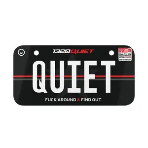Quiet Racing Club x 1320Video - Quiet Motorcycle Bike Aluminum License Plate - Aluminum Vanity Plate with Pre-Drilled Holes, Lightweight & Durable Design