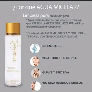 TERRAMAR Cucumber Micellar Water for Skin Repair - Pure Cleansing Solution with Glacier Water - Oil-Free & Non-Residue Formula - Suitable for All Skin Types