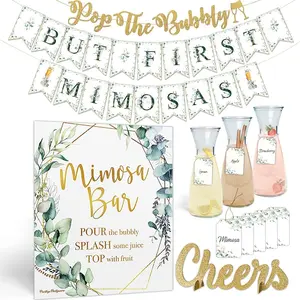 Prestige Brunch Decor Kit | Mimosa Bar Supplies With Sign & Banners For Bridal Shower, Baby Shower, Birthday Party