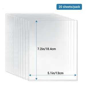 Hard PVC Sheet Protectors 20Pcs Clear Photo & Trading Card Sleeves, Dust & Scratch Proof, Universal Fit 5x7 for Postcards K-pop Photocards Collection Storage