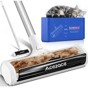 A3 Pro Carpet Roller for Pet Hair Reusable Large Lint Rollers 5 Feet Long Handle No Bending Cat Dog Hair Removal Tool for Carpet Rugs Mats Black