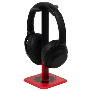 Deco Gear Pro Audio Headphone Stand - Matte Black/Red