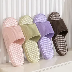 Bathroom Slippers for Home Use Unisex Couple's Style Solid Color Diamond Stripe Non-Slip Comfort Design Foam Sole EVA Upper Lightweight Injection Molded Shoes