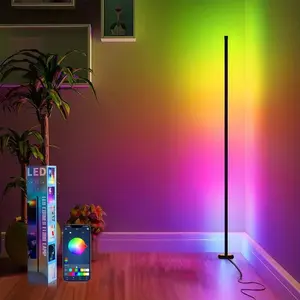 RGB Corner Floor Light, APP Control Color Changing Corner Light, Music Sync Modern Floor Light, Ambient Light for Living Room, Bedroom, Game Room, Smart, Smart Lamp