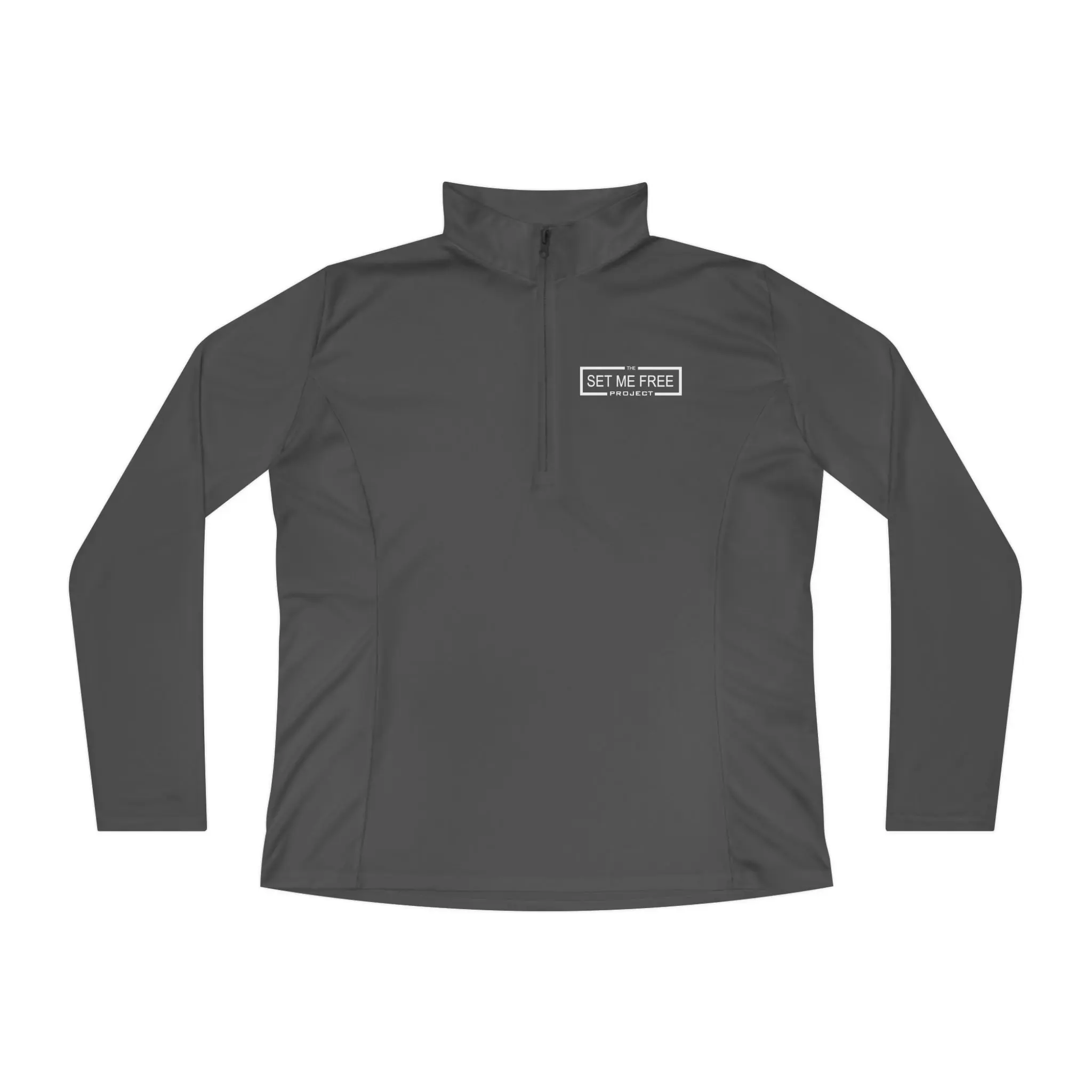 The Set Me Free logo Ladies Quarter-Zip Pullover
