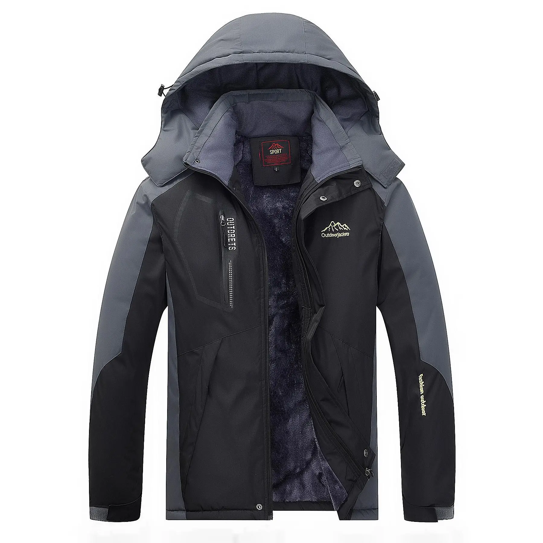 Men's Winter Insulated Ski Jacket Waterproof Windproof Thermal Snowboard Parka Fleece Coat