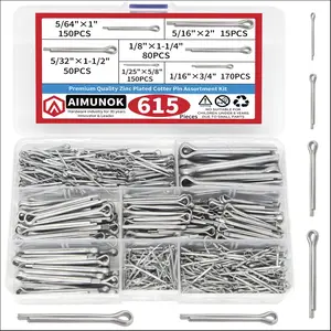 Aimunok Zinc-Plated Split Pins, Corrosion Resistant High Strength, Multiple Sizes Set, Portable, Durable Fasteners for Various Applications