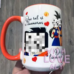 Personalized Ceramic Mug - Romantic Anime Design for Valentine's Day - Reusable, Washable, Ideal for Coffee and Tea - Tumbler, Cup, Drinkware, Reuse