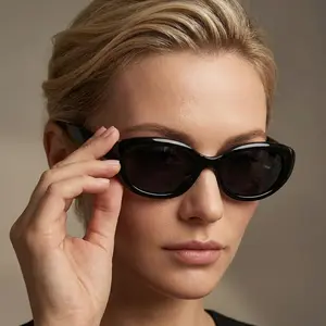 Trendy Cat Eye Sunglasses for Women Polarized UV400 Protection Y2K Aesthetic Sunnies Retro Slim Black Shades Designer Style Eyewear for Streetwear Vacation US Stock Ships From USA Fast Viral
