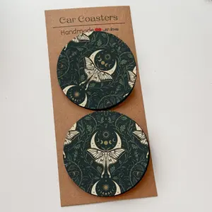 Mysterious Butterfly Car Coasters, Coquette Aesthetic High-End, Dashboard Decor, 2/4 Pcs Elegant Packaging, Perfect Gift for Various Occasions